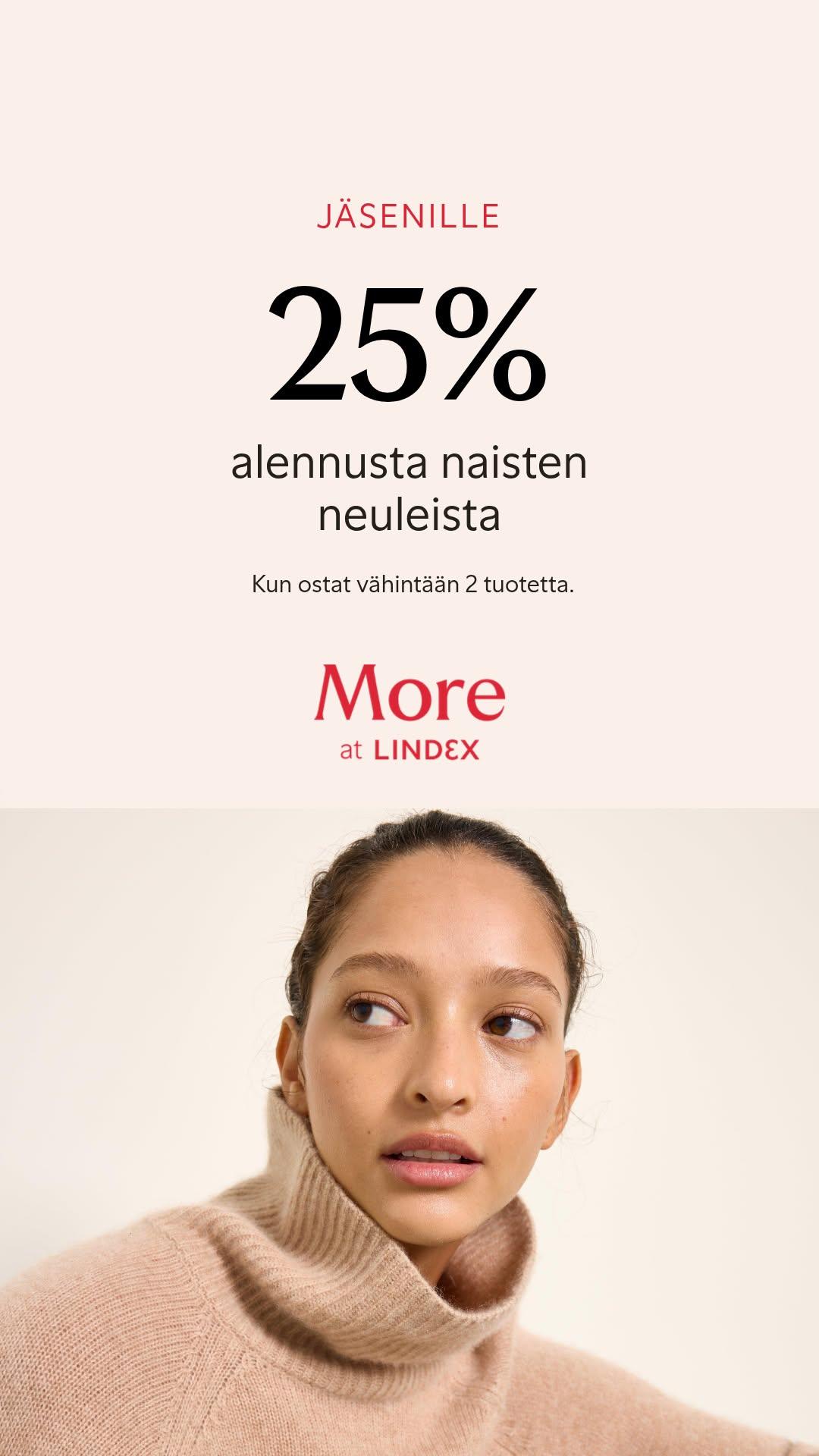 Linedexillä neuletarjous -25 %, kun ostata kaksi tuotetta