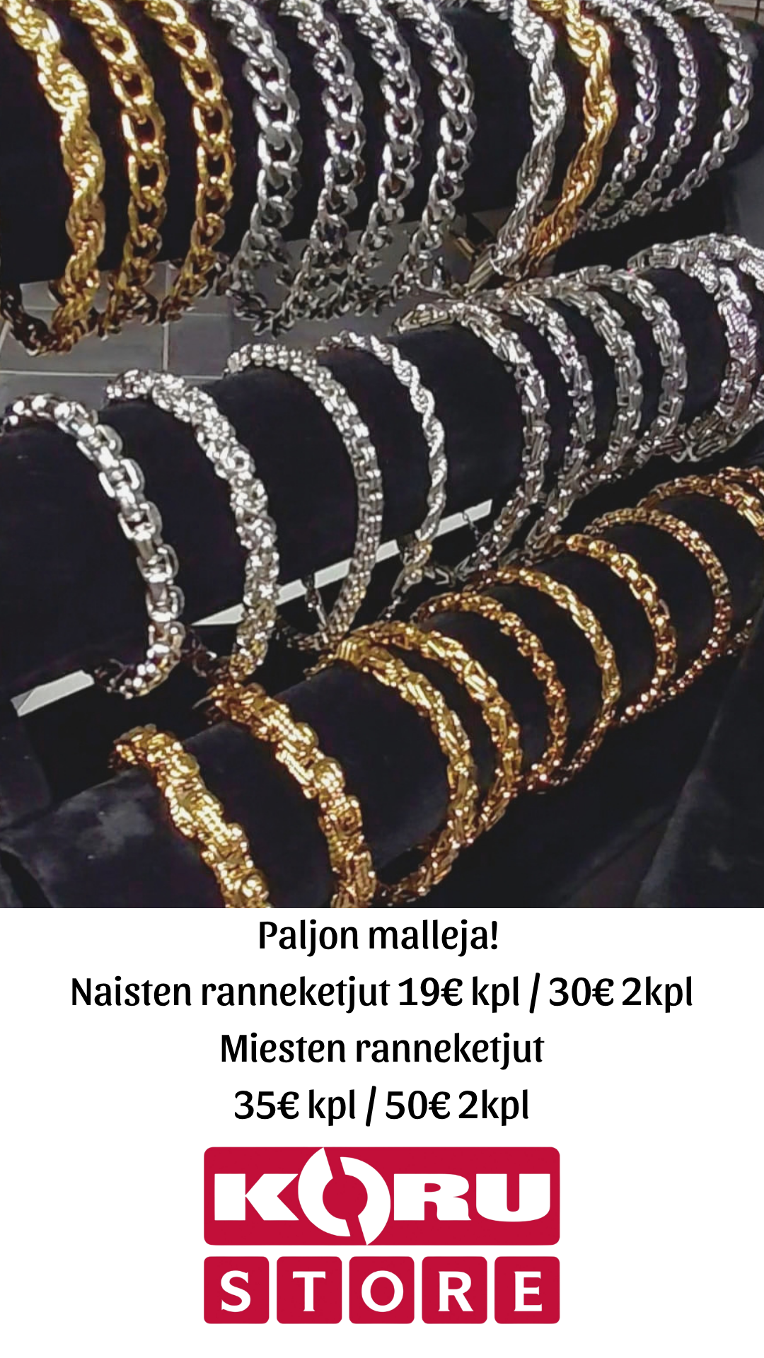 Korustoren upea ranneketjuvalikoima huikeaan hintaan