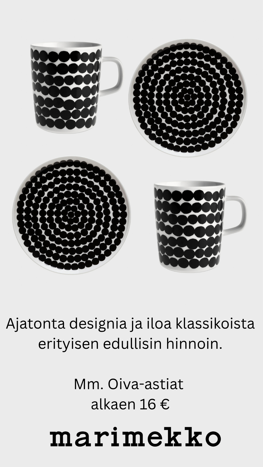 Marimekolla ajatonta designia ja iloa klassikoista erityisen edullisin hinnoin