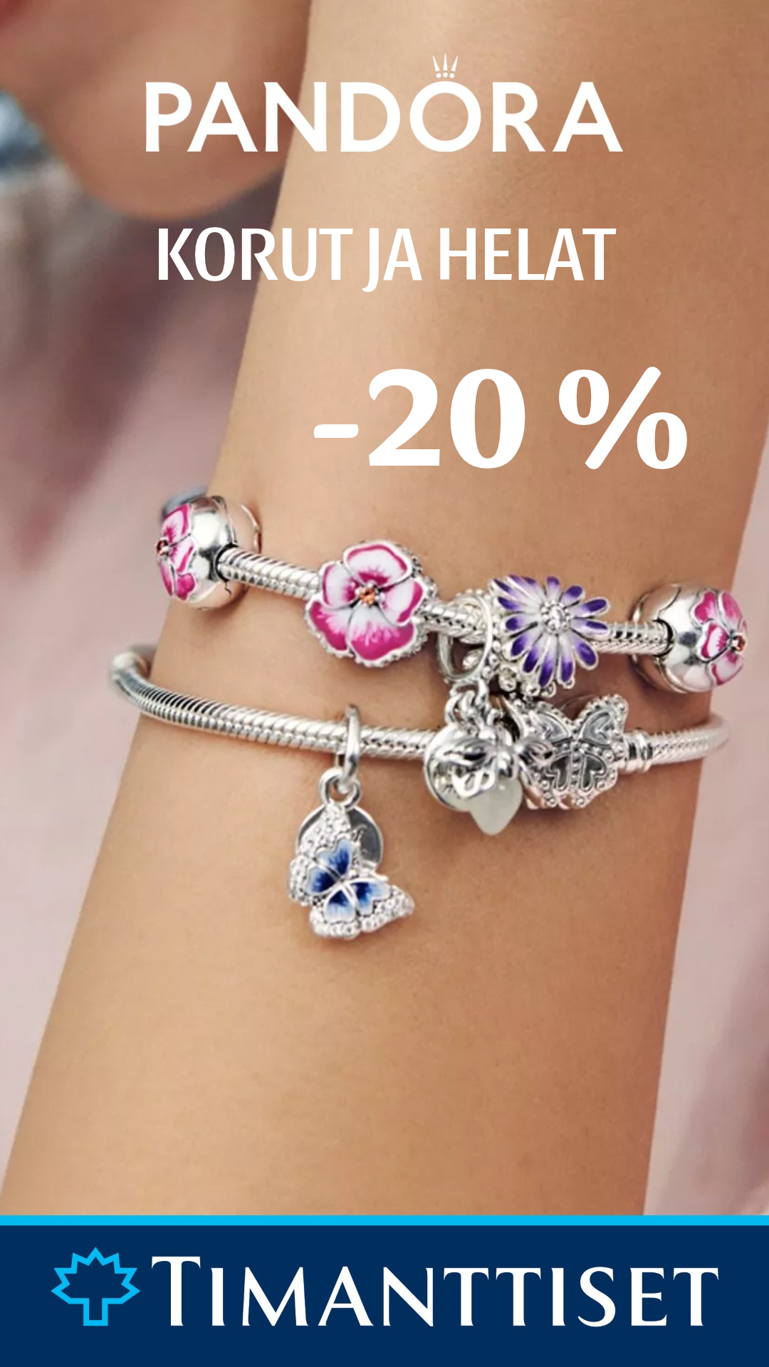 Timanttiset Vehmaksella Pandora korut ja helat -20%